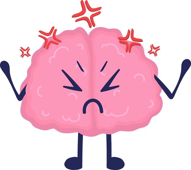 Illustration of a brain being overwhelmed by urgent notifications